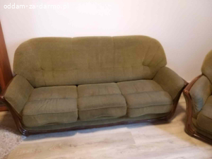 Oddam za darmo zestaw mebli kanapotapczan i dwa fotele