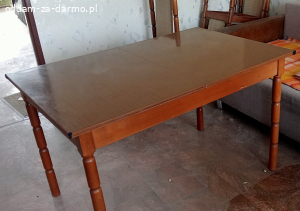 Solidny drewniany, rozkładany stół