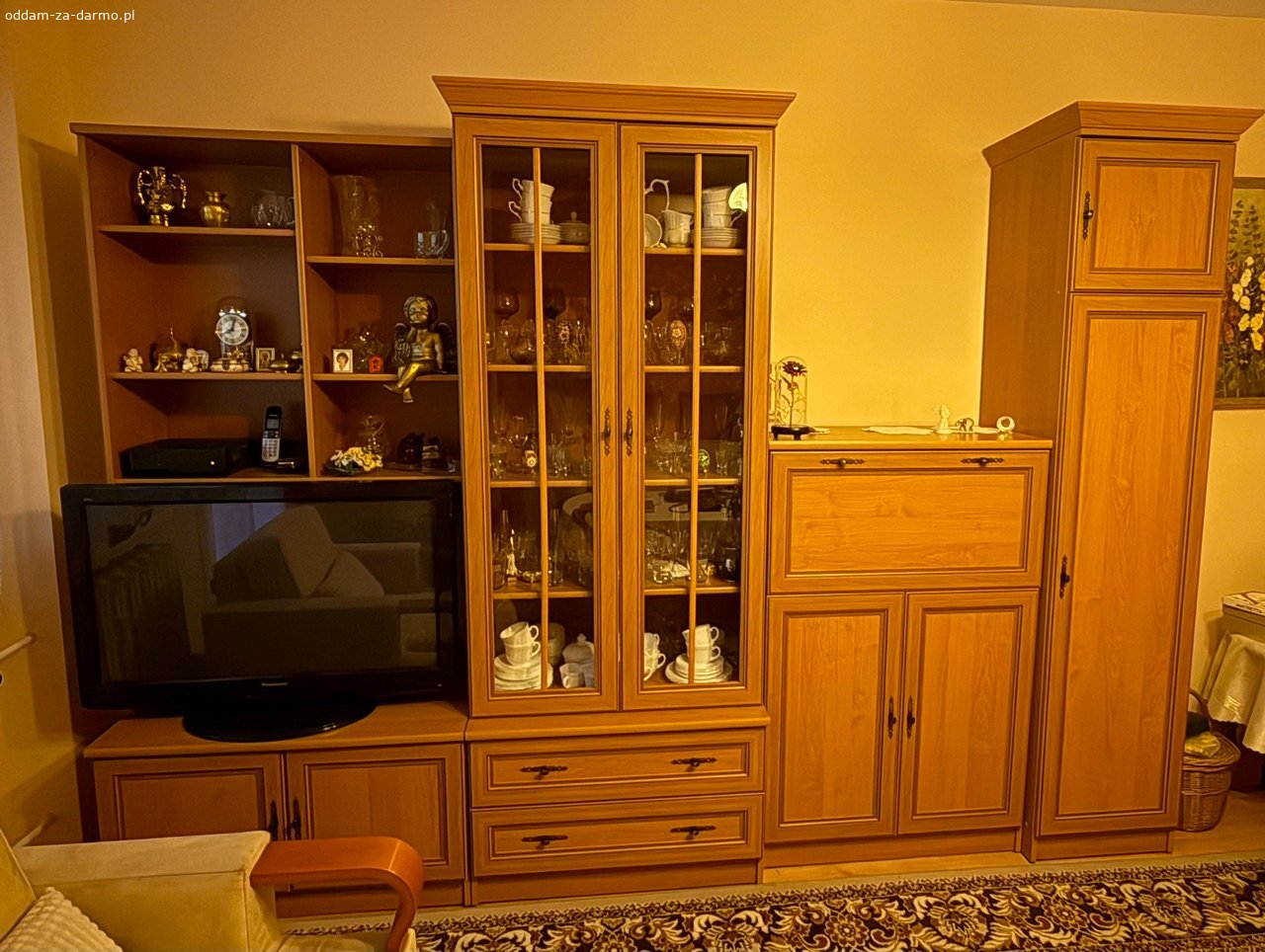 Starsza pani odda meble za uśmiech. Meble pokojowe w dobrym stanie oraz wirówka.